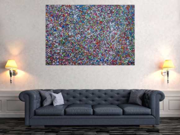 Abstraktes Acrylbild Splash Art expressionistisch Action painting zeitgenössisch auf Leinwand