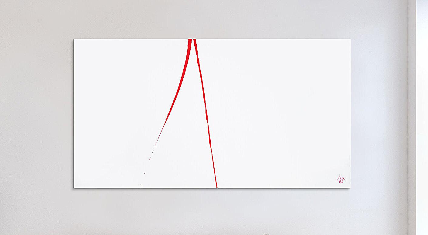 Abstraktes Kunstwerk in Rot und Orange