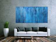 Abstraktes Acrylbild blau modern zeitgenössisch