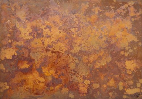 Abstraktes Bild aus echtem Rost Action Painting zeitgenössisch Rostige Fläche Modern Art