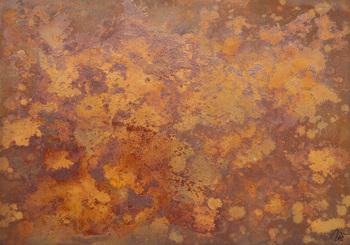 Abstraktes Bild aus echtem Rost Action Painting zeitgenössisch Rostige Fläche Modern Art