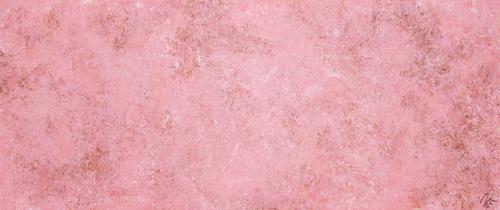 Abstraktes Acrylbild rosa Farben und echter Rost schlicht modern zeitgenössisch expressionistisch