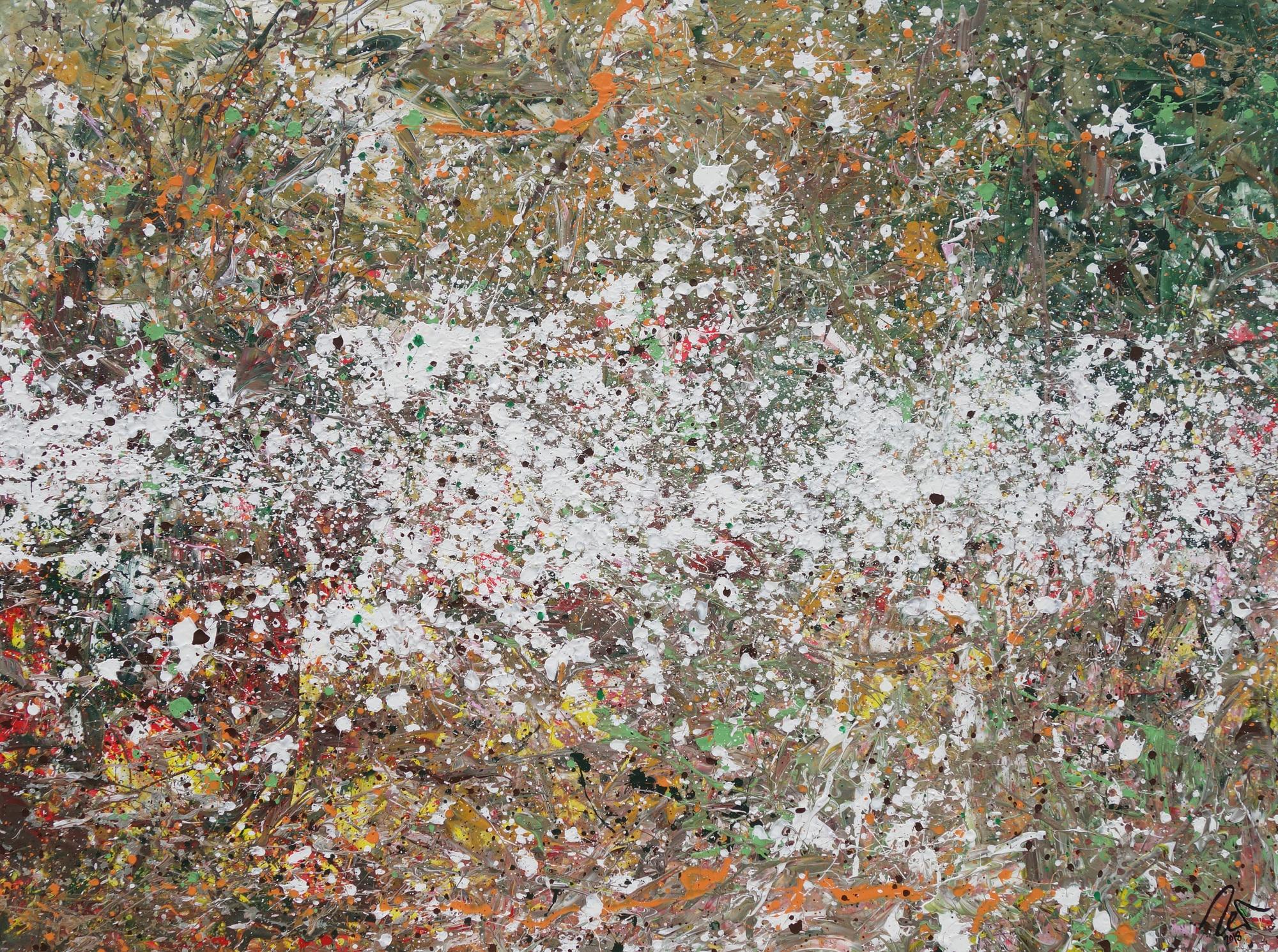 Abstraktes Acrylbild Action Painting zeitgenössisch modern expressionistisch