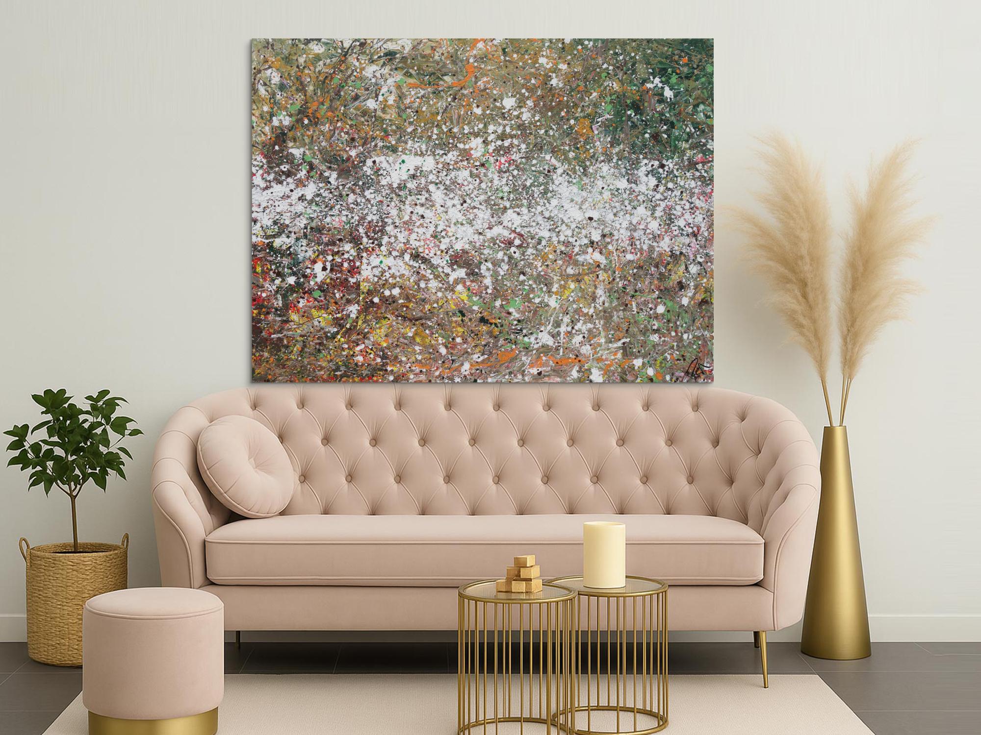 Abstraktes Acrylbild Action Painting zeitgenössisch modern expressionistisch