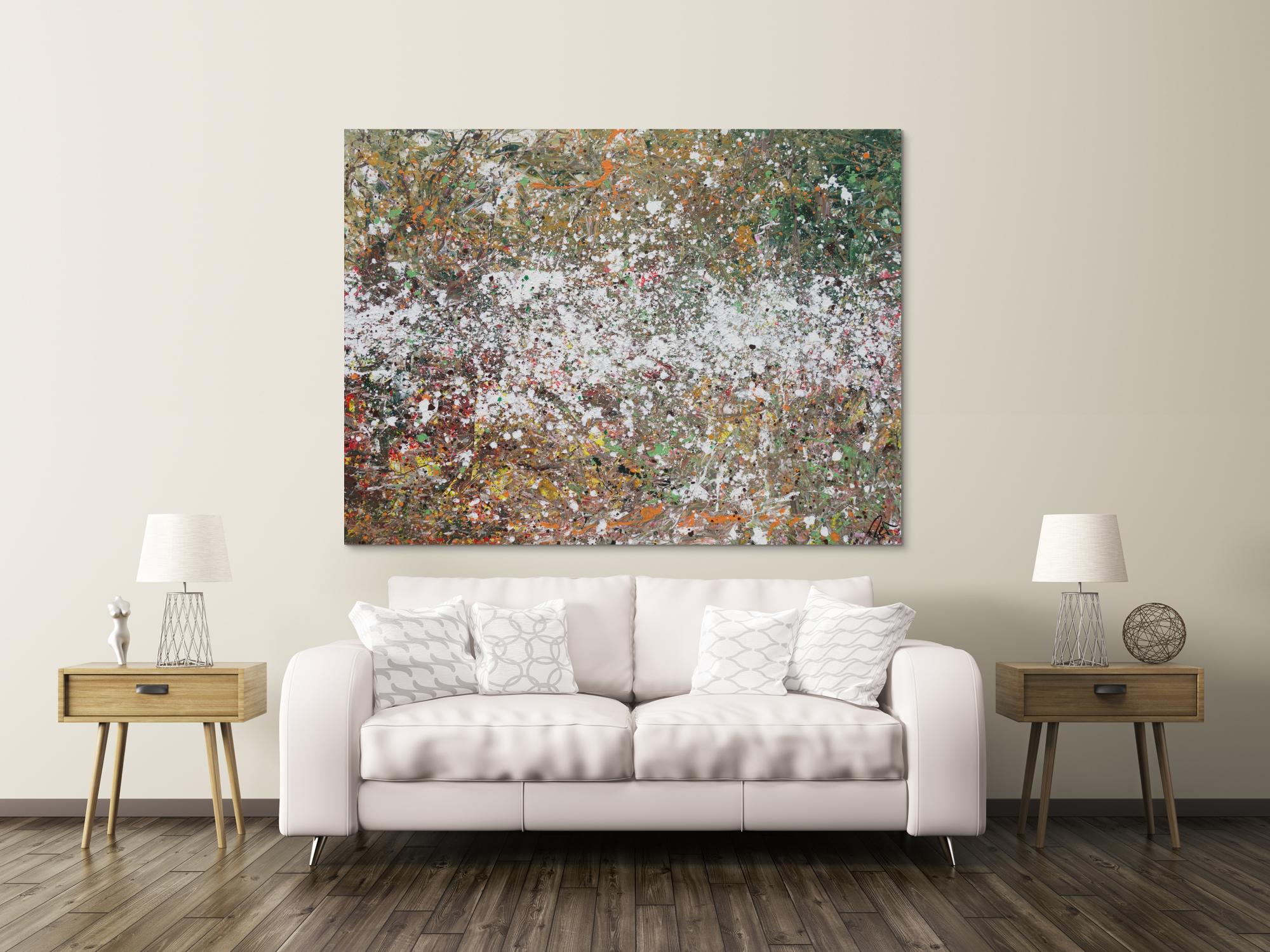 Abstraktes Acrylbild Action Painting zeitgenössisch modern expressionistisch