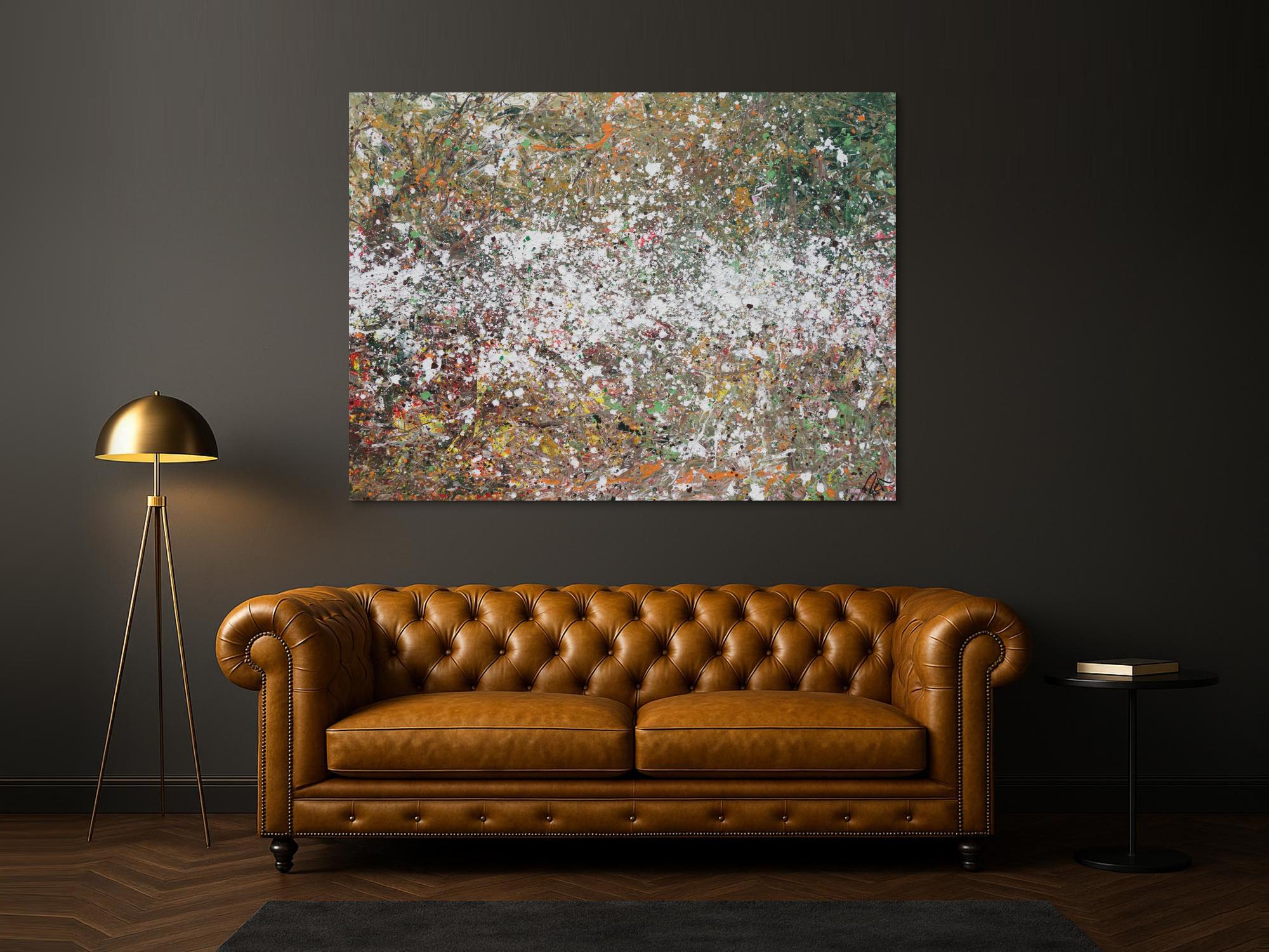 Abstraktes Acrylbild Action Painting zeitgenössisch modern expressionistisch