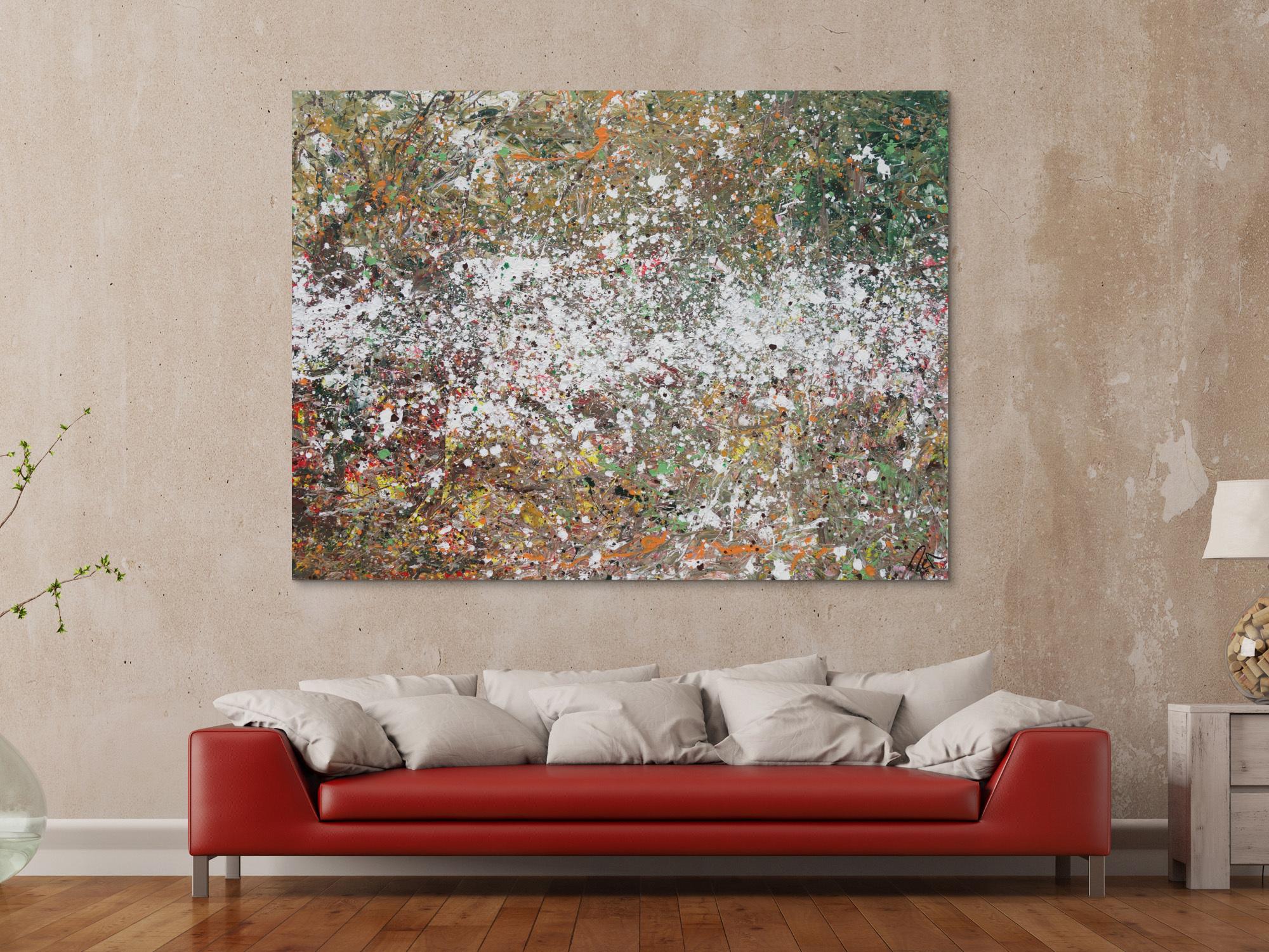 Abstraktes Acrylbild Action Painting zeitgenössisch modern expressionistisch