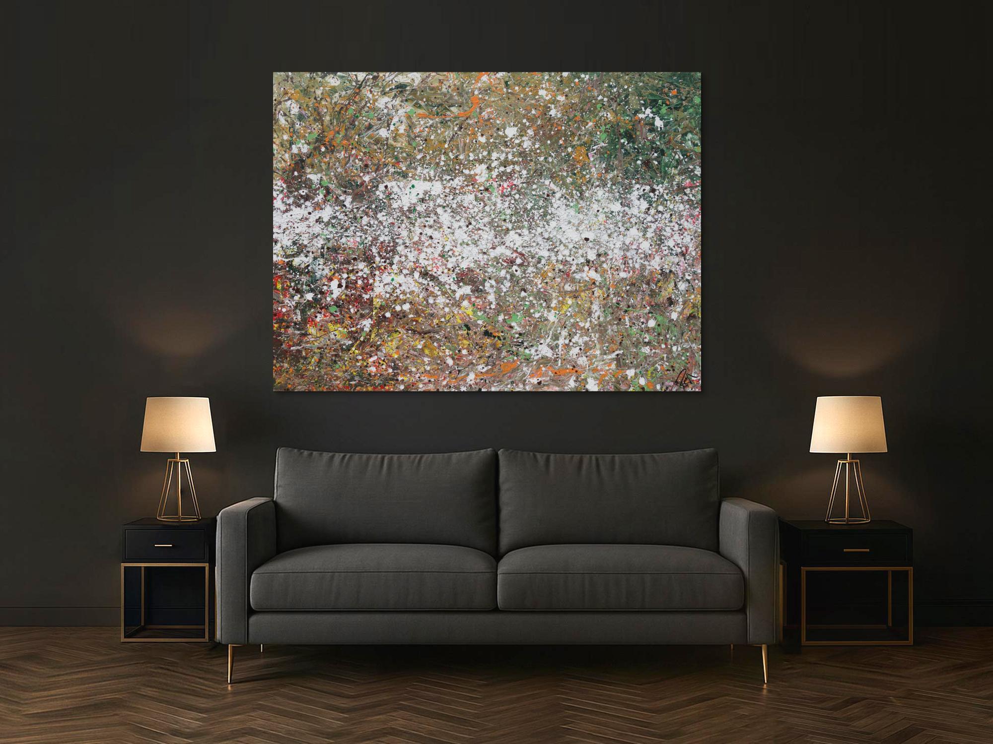 Abstraktes Acrylbild Action Painting zeitgenössisch modern expressionistisch