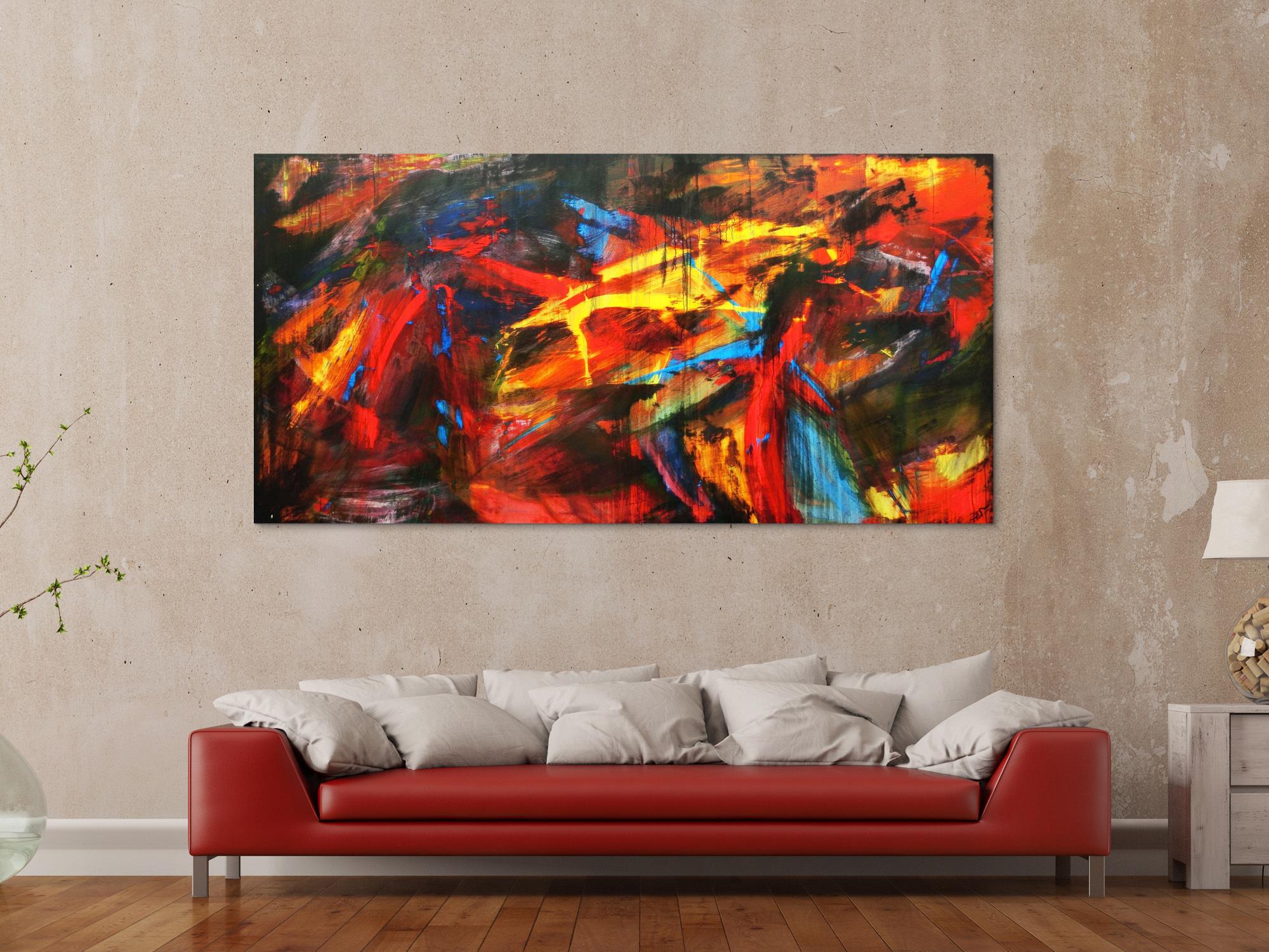 Abstraktes Acrylbild modern und bunt