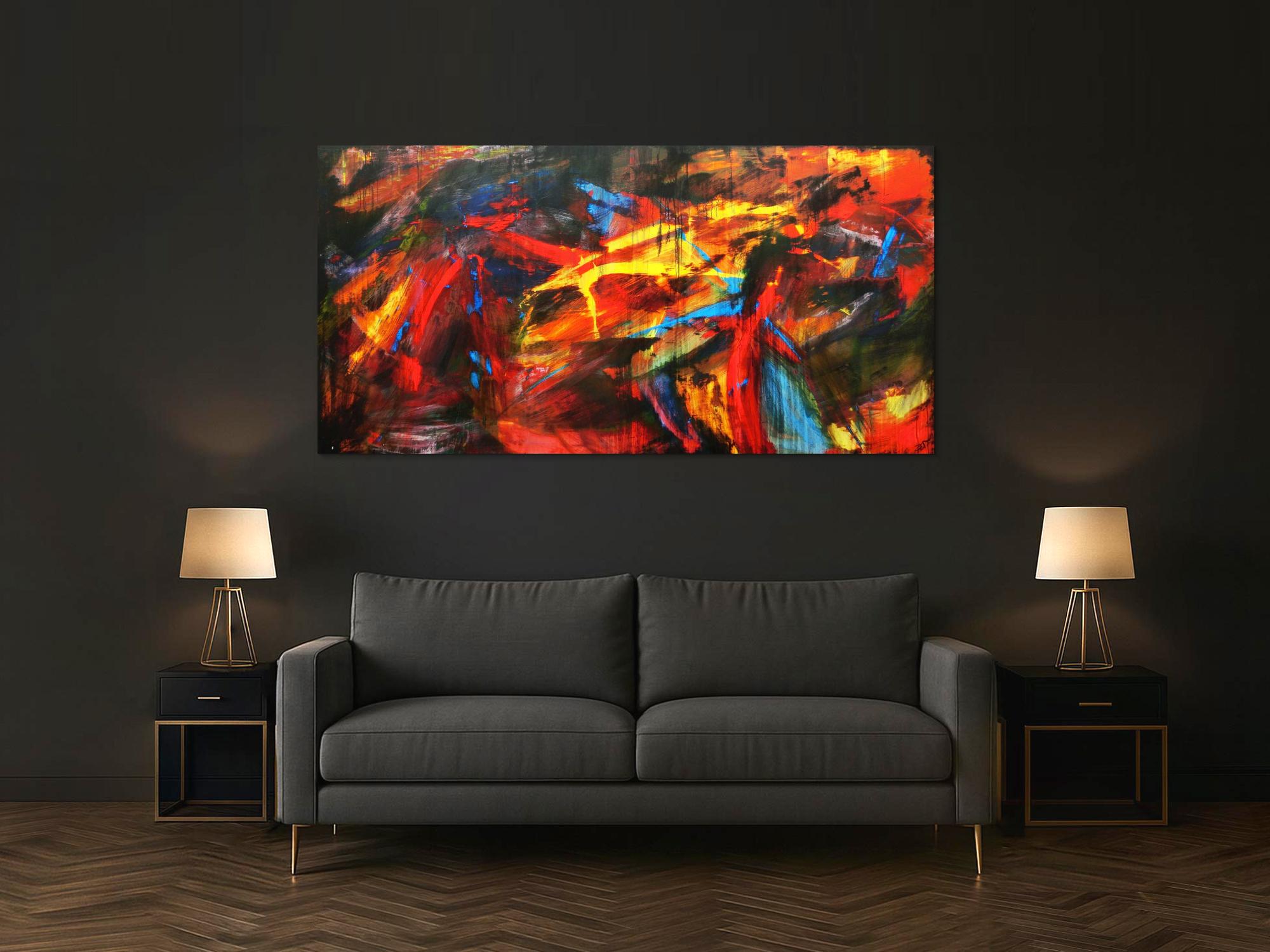 Abstraktes Acrylbild modern und bunt