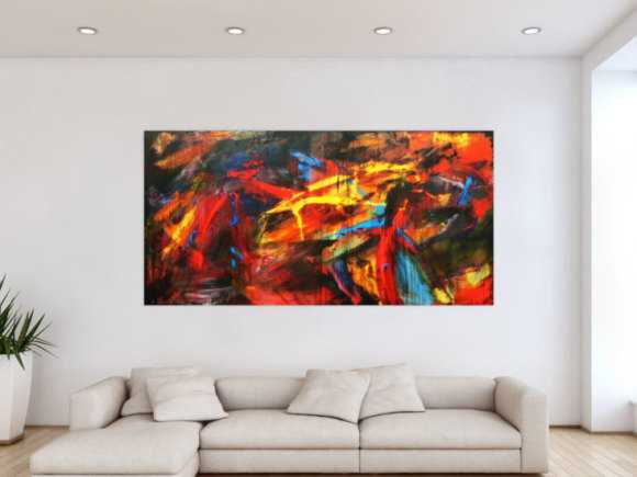 Abstraktes Acrylbild modern und bunt