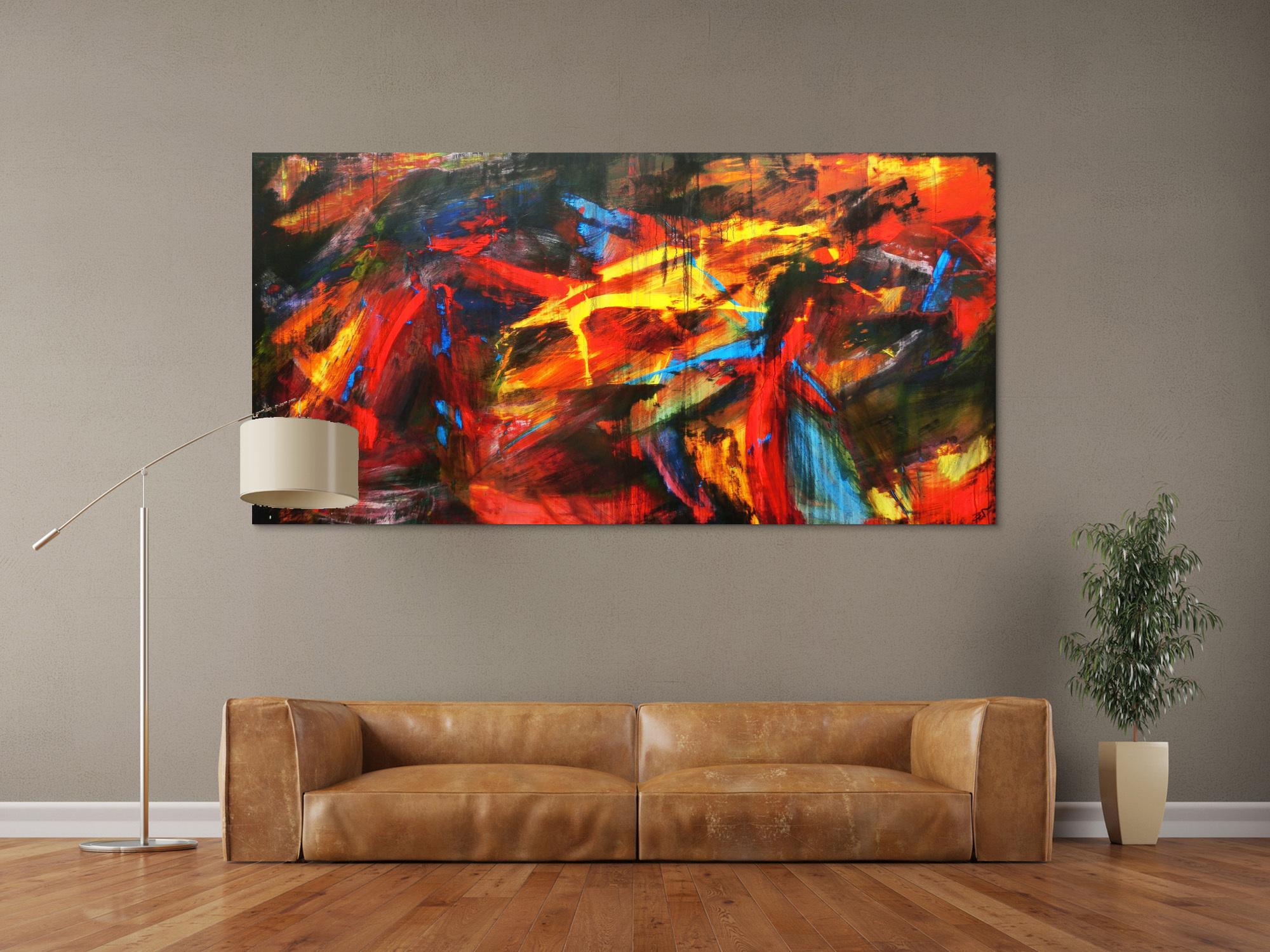 Abstraktes Acrylbild modern und bunt