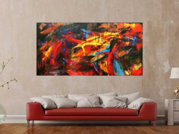 Abstraktes Acrylbild modern und bunt