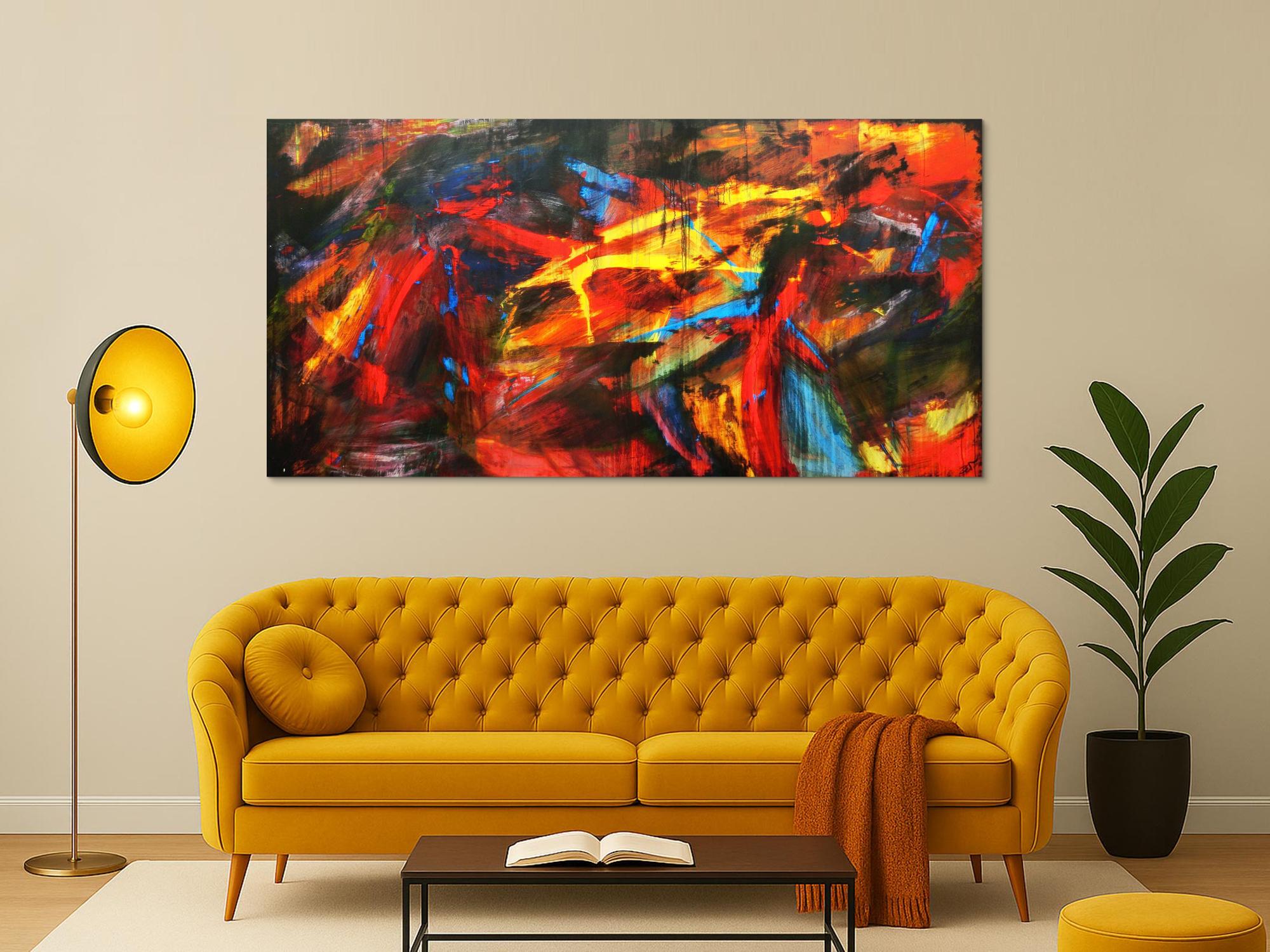 Abstraktes Acrylbild modern und bunt