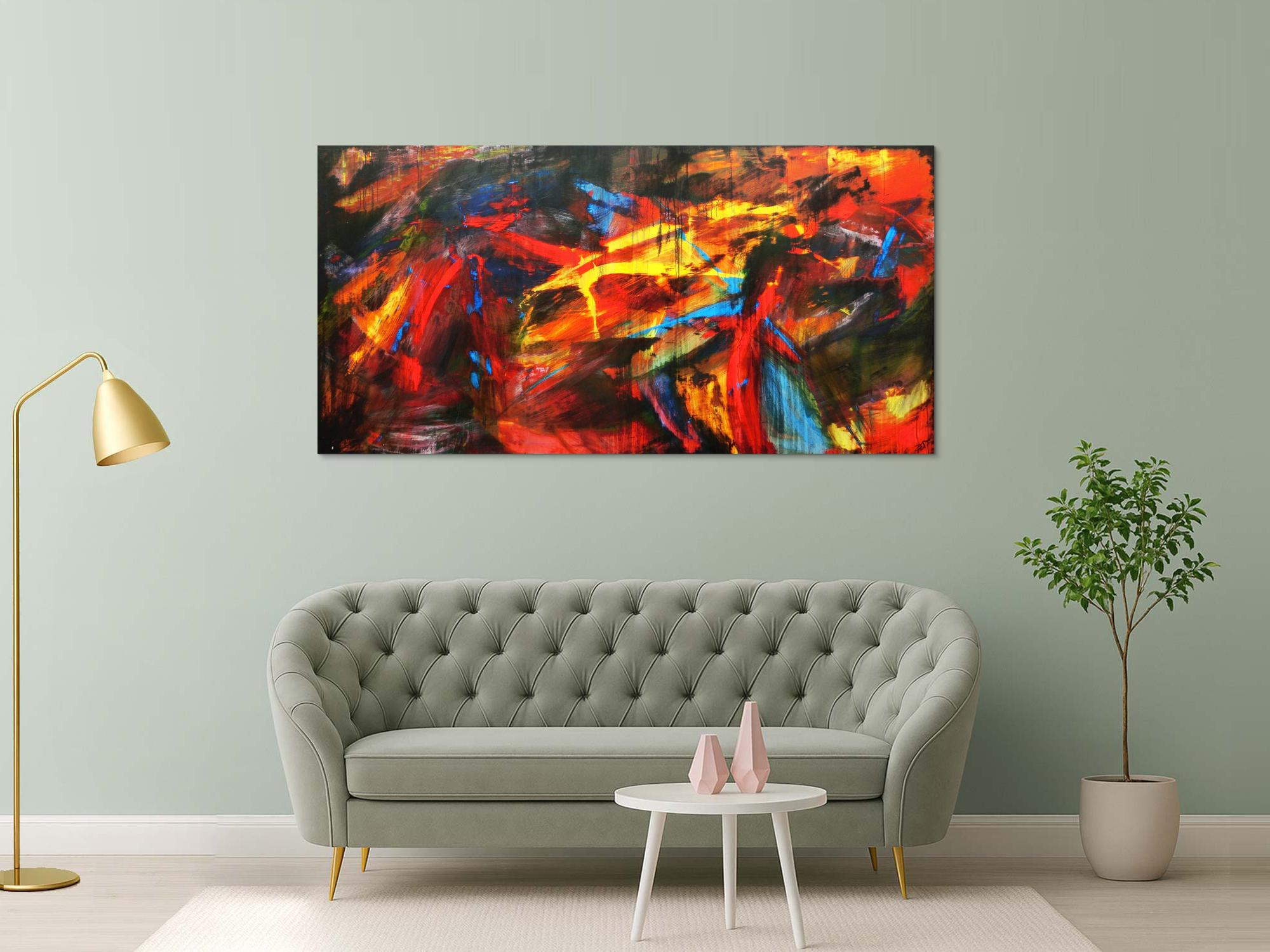 Abstraktes Acrylbild modern und bunt