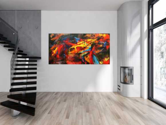 Abstraktes Acrylbild modern und bunt