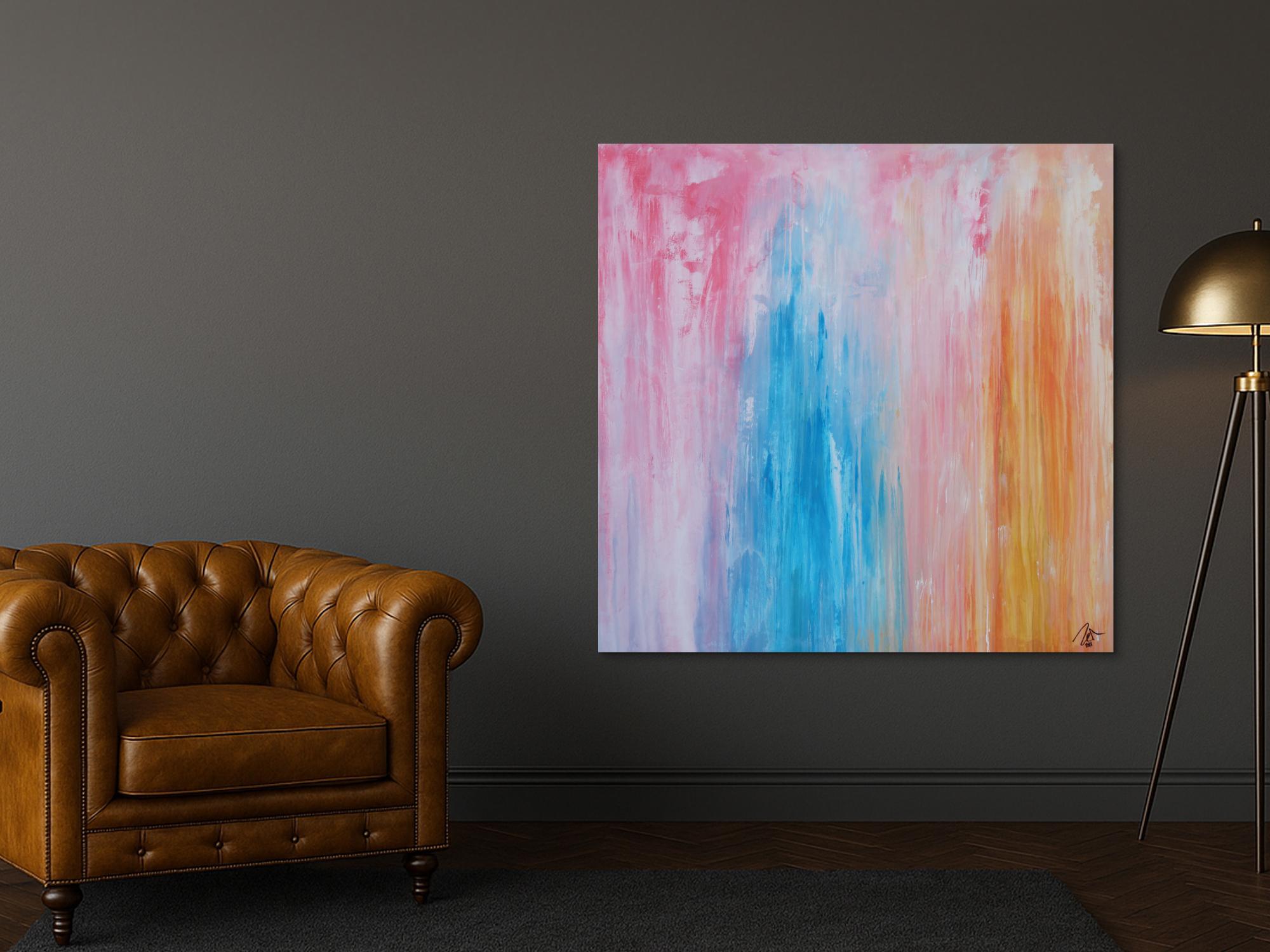 Abstraktes Gemälde modern pastell Farben expressionistisch zeitgenössisch