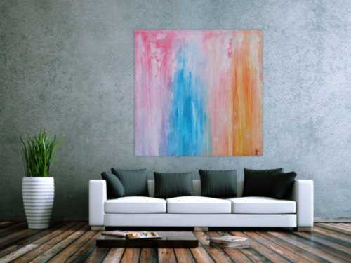 Abstraktes Gemälde modern pastell Farben expressionistisch zeitgenössisch