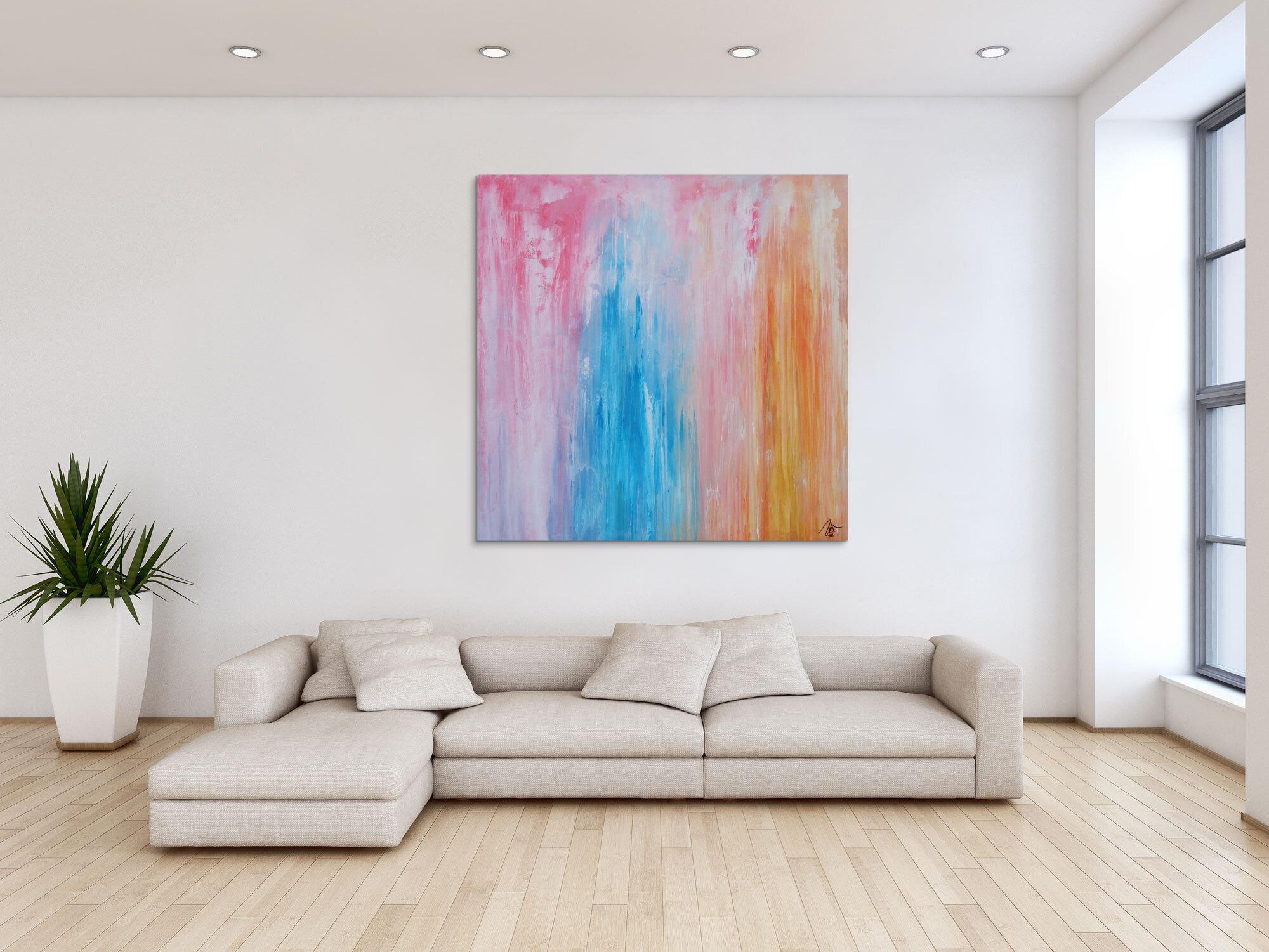 Abstraktes Gemälde modern pastell Farben expressionistisch zeitgenössisch