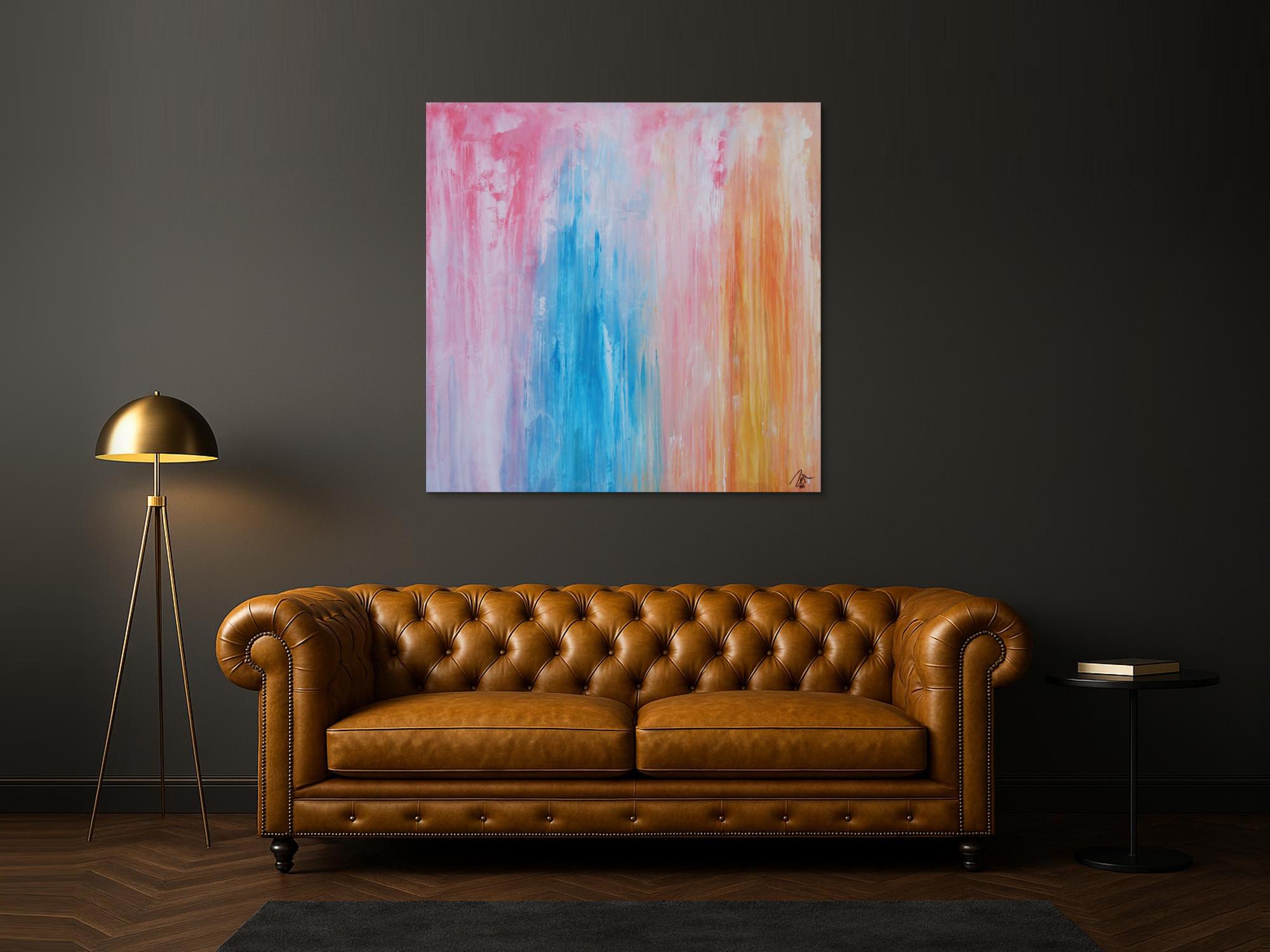 Abstraktes Gemälde modern pastell Farben expressionistisch zeitgenössisch