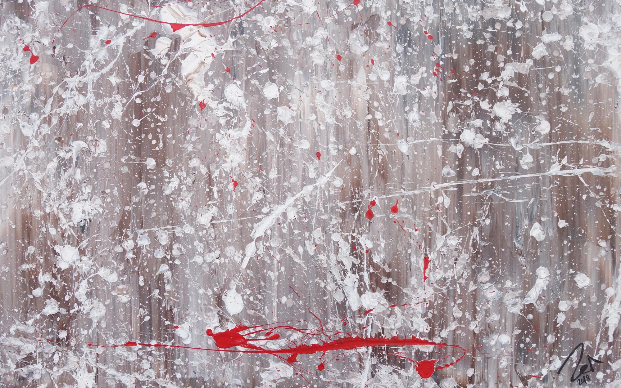 Abstraktes Acrylbild Action Painting und Spachteltechnik modern expressionistisch