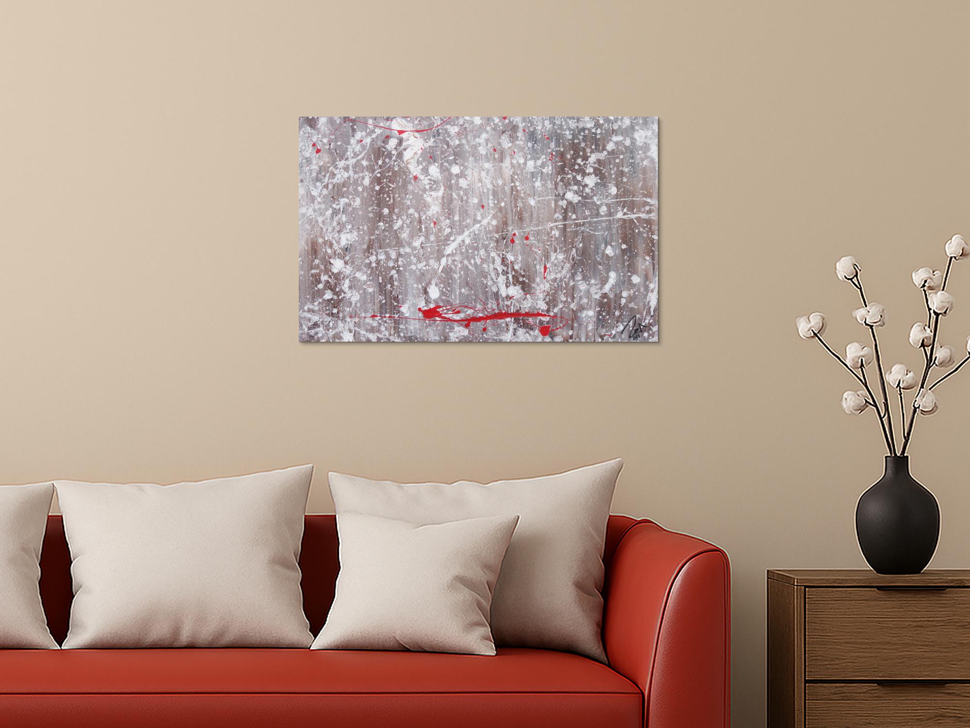 Abstraktes Acrylbild Action Painting und Spachteltechnik modern expressionistisch