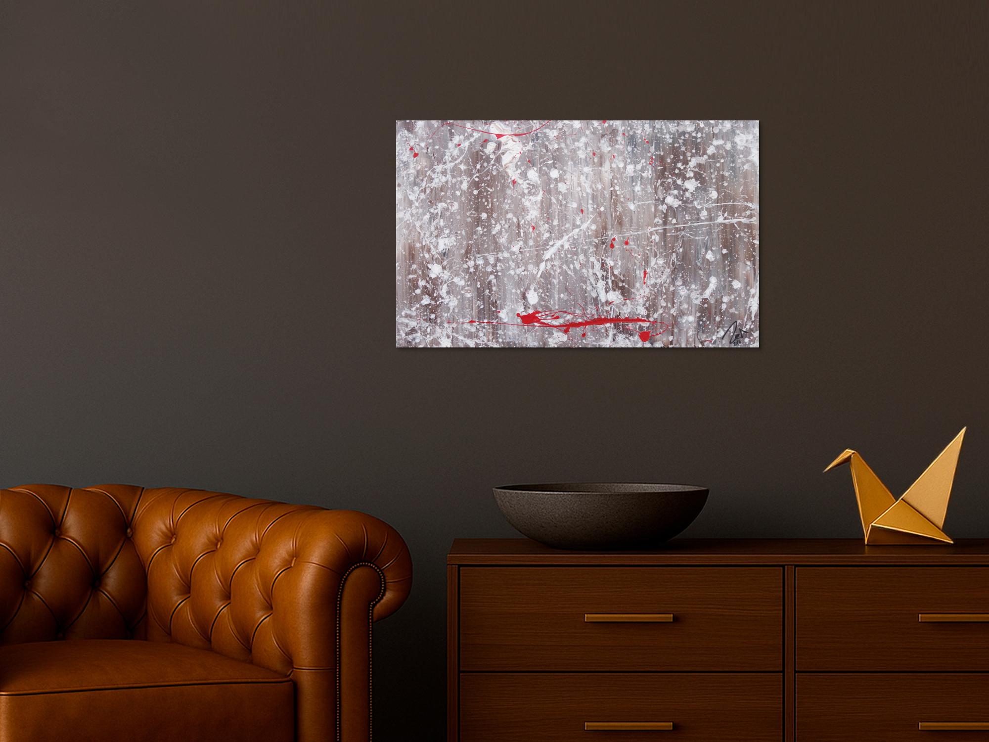 Abstraktes Acrylbild Action Painting und Spachteltechnik modern expressionistisch