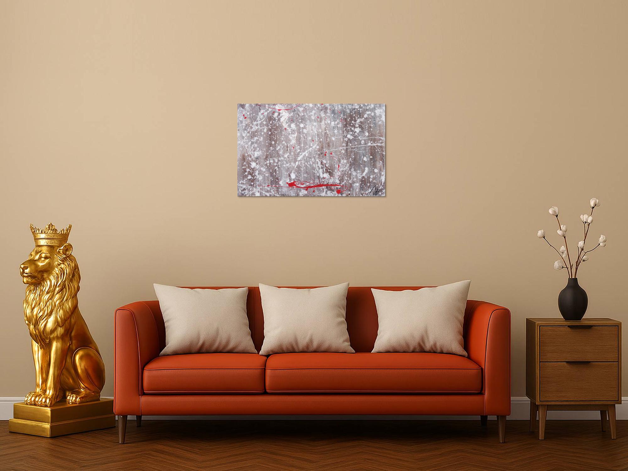 Abstraktes Acrylbild Action Painting und Spachteltechnik modern expressionistisch