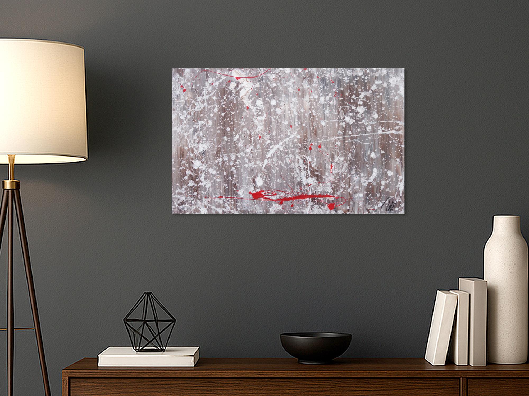 Abstraktes Acrylbild Action Painting und Spachteltechnik modern expressionistisch