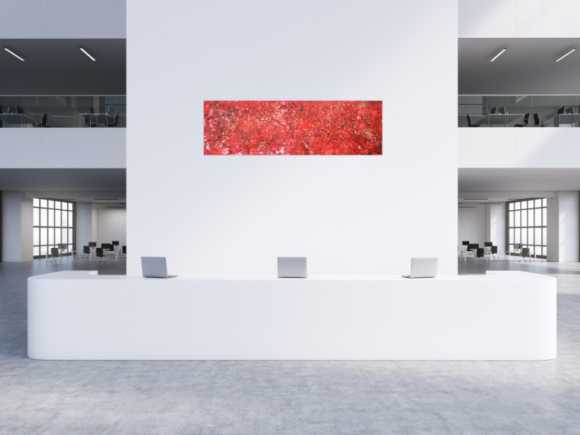 Abstraktes Acrylbild rot und gold sehr modern zeitgenössisch modern