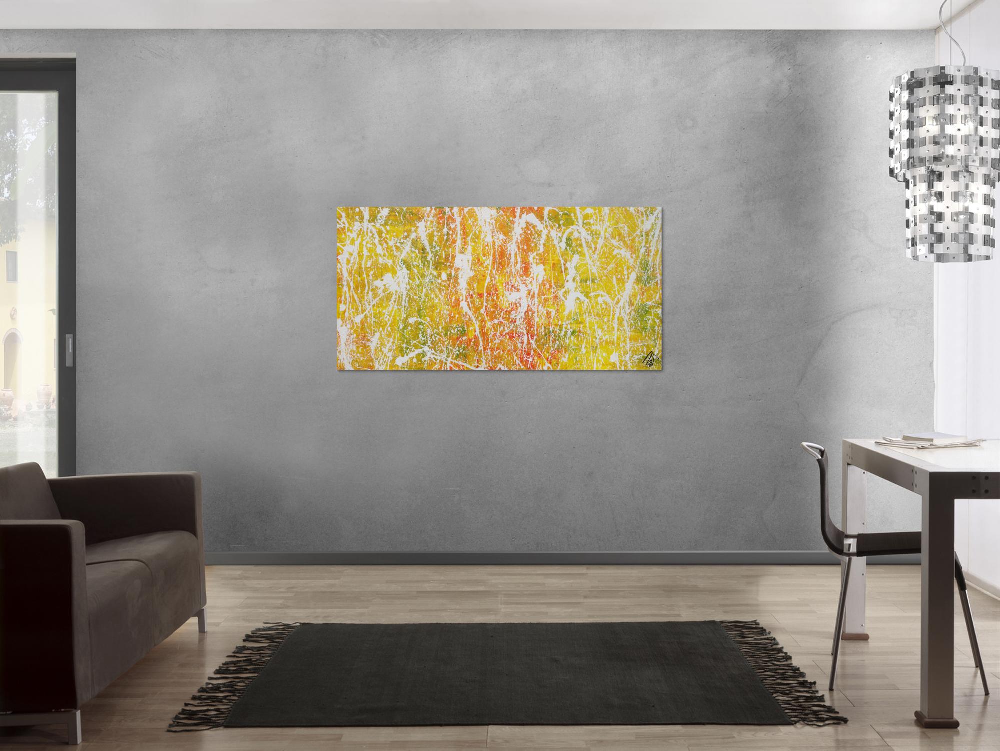 Abstraktes Acrylbild sehr modern zeitgenössisch expressionistisch Action Paiting