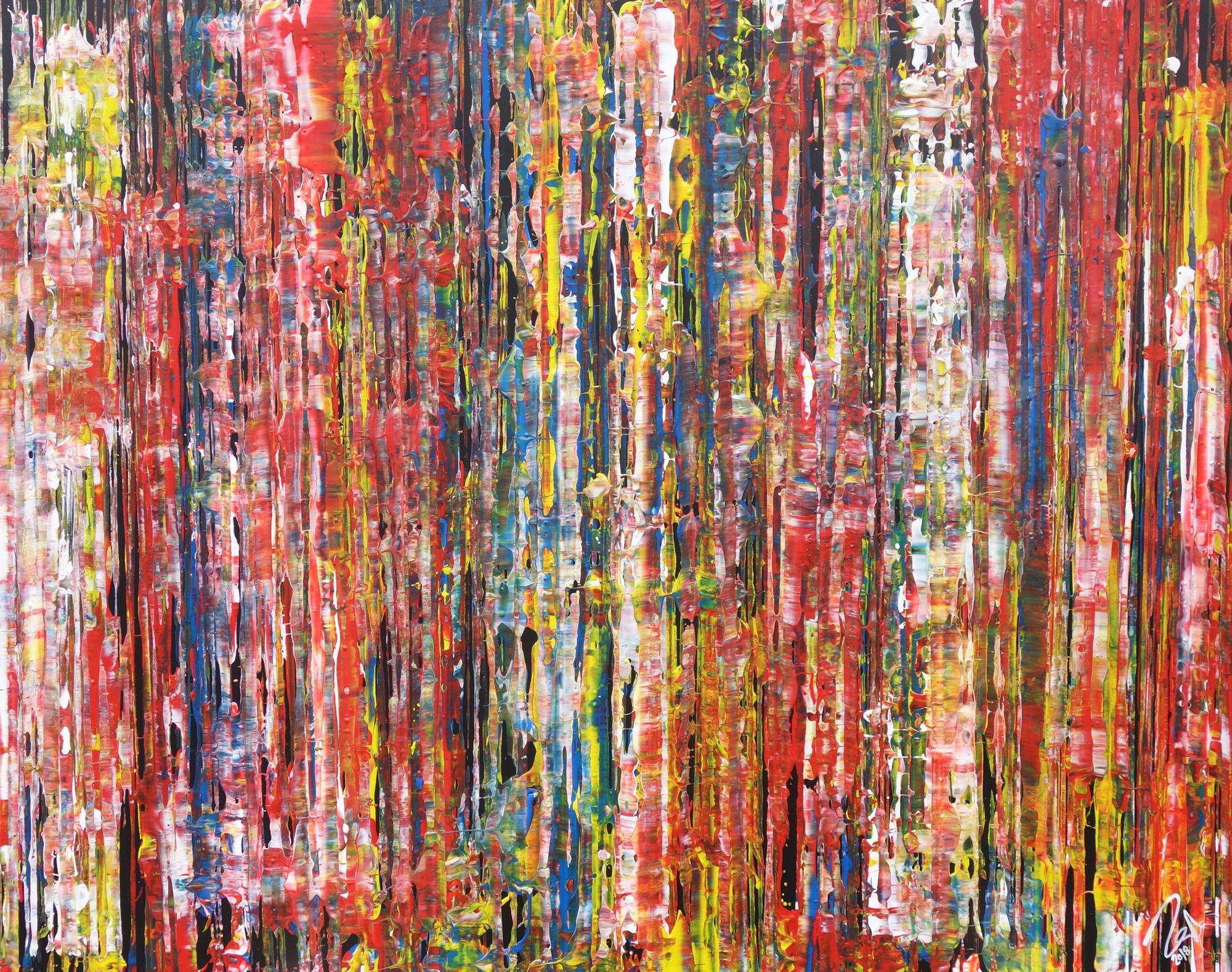 Abstraktes Acrylbild sehr bunt modern informel Modern Art expressionistisches Gemälde