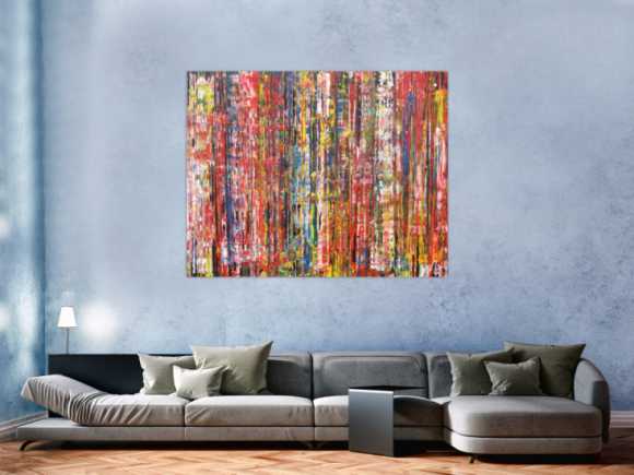 Abstraktes Acrylbild sehr bunt modern informel Modern Art expressionistisches Gemälde