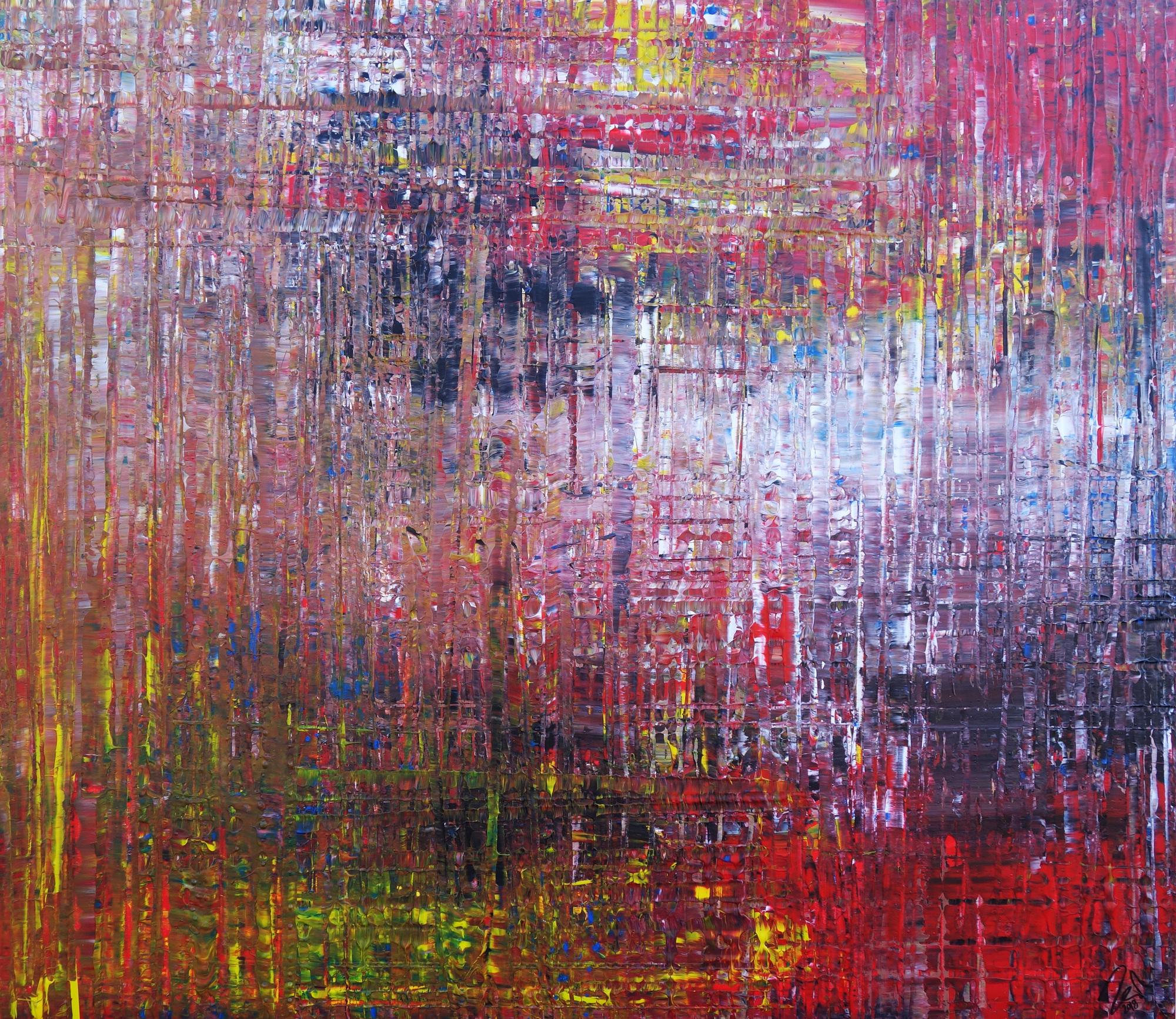 Abstraktes Acrylbild zeitgenössisch expressionistisch Spachteltechnik sehr modernes Gemälde