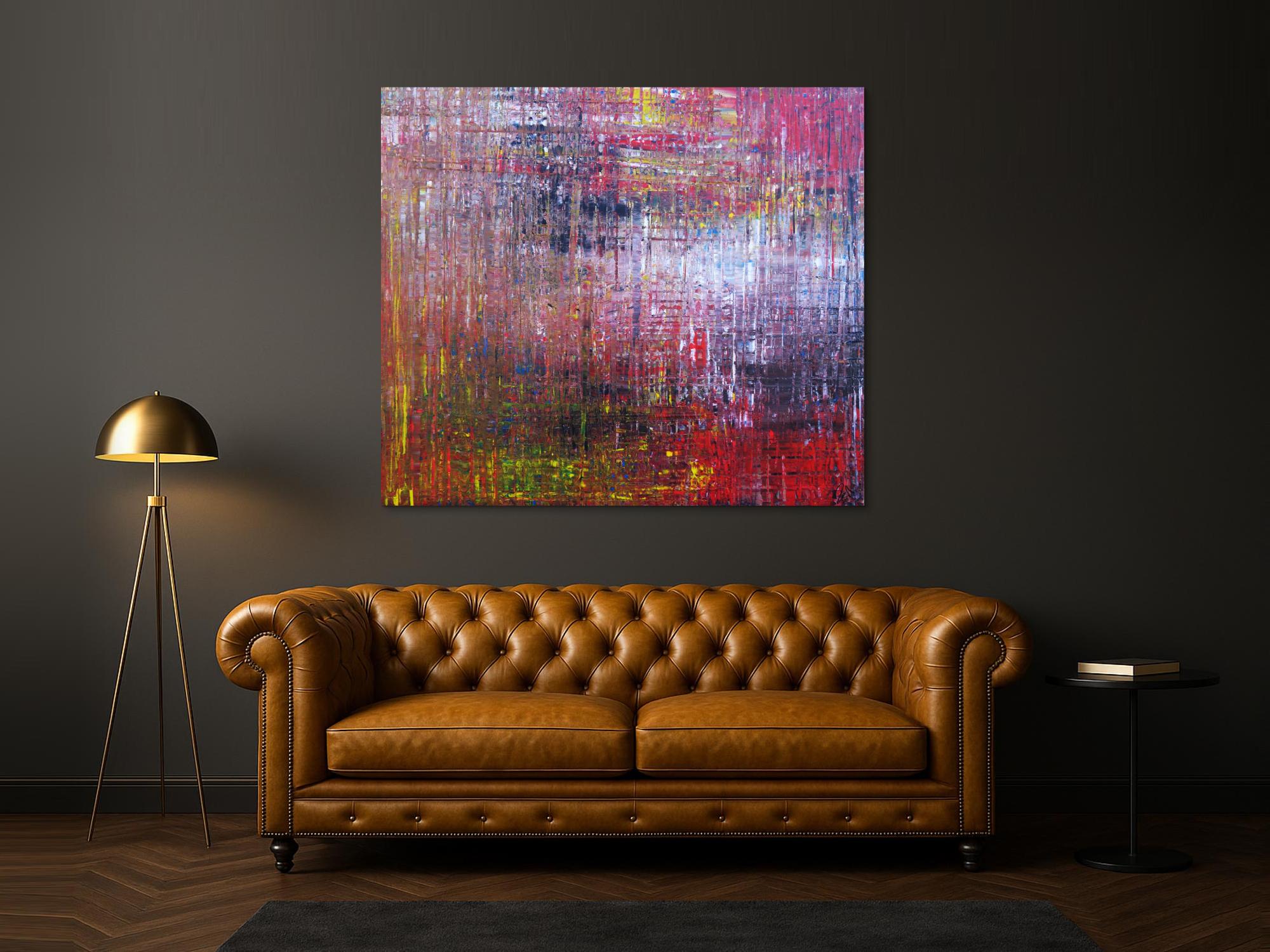 Abstraktes Acrylbild zeitgenössisch expressionistisch Spachteltechnik sehr modernes Gemälde