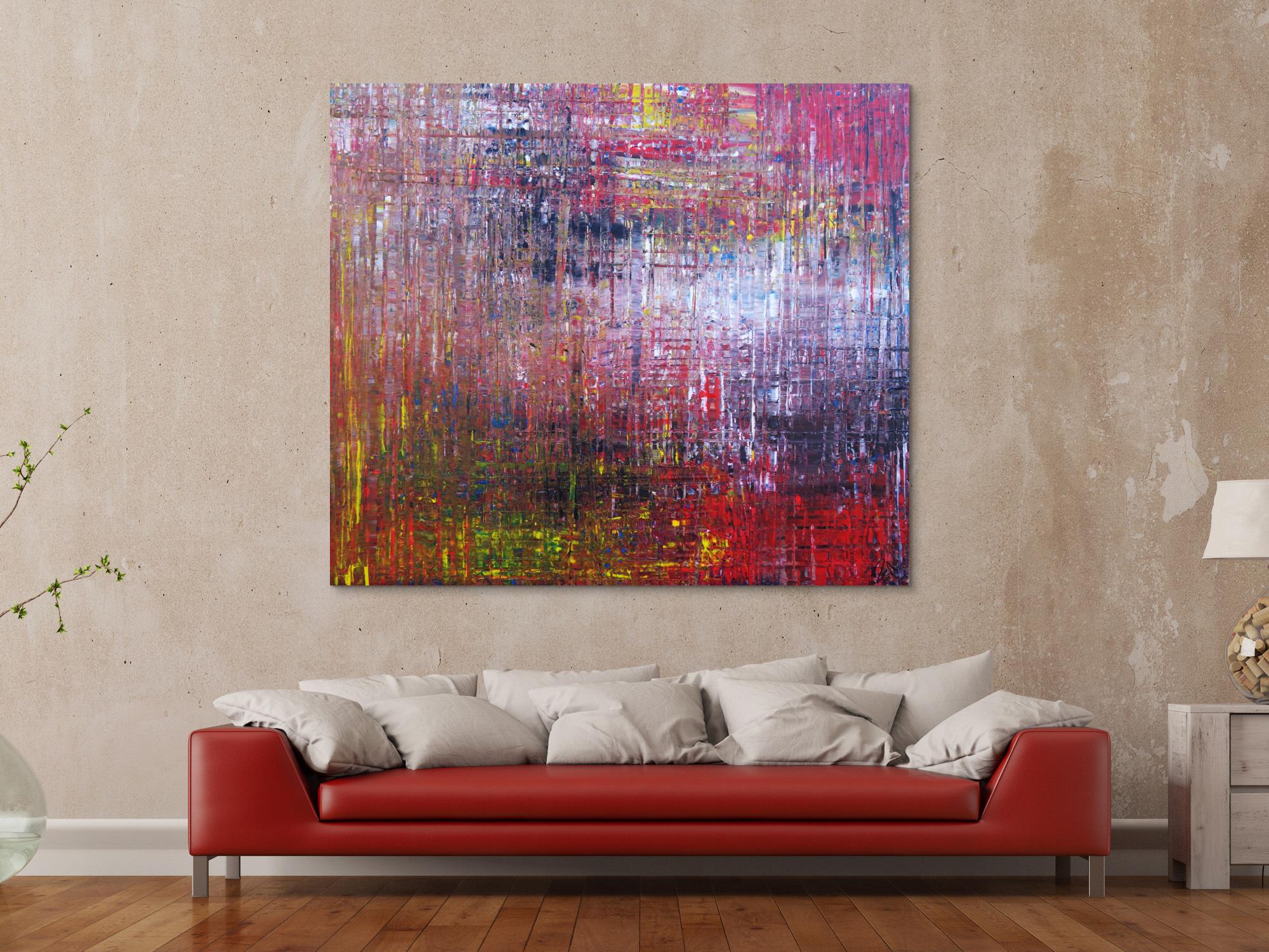 Abstraktes Acrylbild zeitgenössisch expressionistisch Spachteltechnik sehr modernes Gemälde