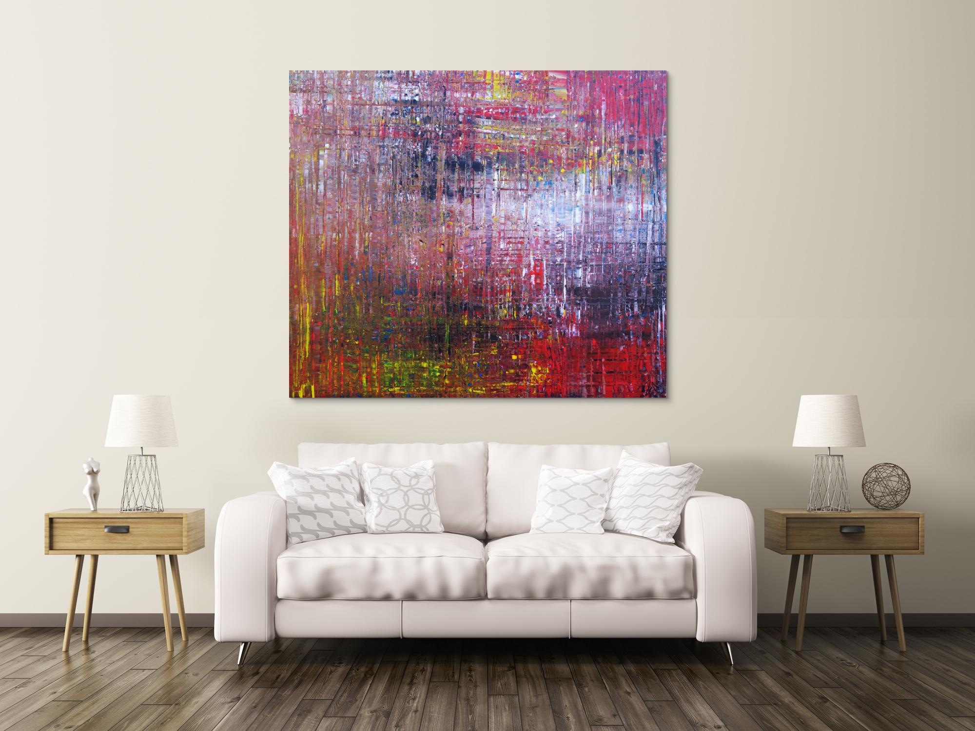 Abstraktes Acrylbild zeitgenössisch expressionistisch Spachteltechnik sehr modernes Gemälde