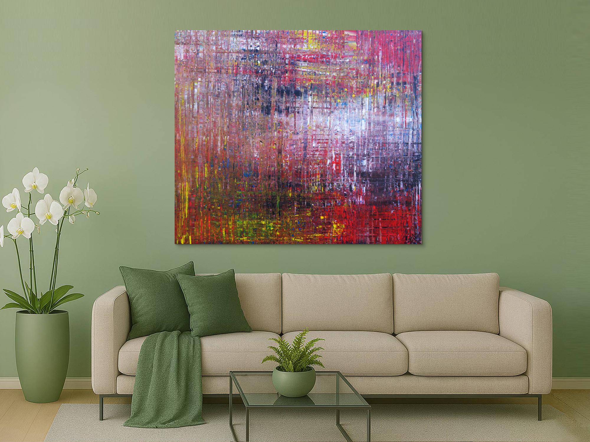 Abstraktes Acrylbild zeitgenössisch expressionistisch Spachteltechnik sehr modernes Gemälde