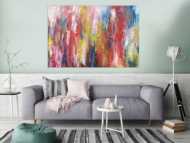 Abstraktes Acrylbild bunt zeitgenössisch expressionistisch handgemaltes Gemälde