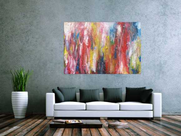 Abstraktes Acrylbild bunt zeitgenössisch expressionistisch handgemaltes Gemälde
