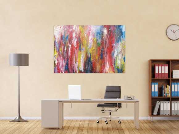 Abstraktes Acrylbild bunt zeitgenössisch expressionistisch ...