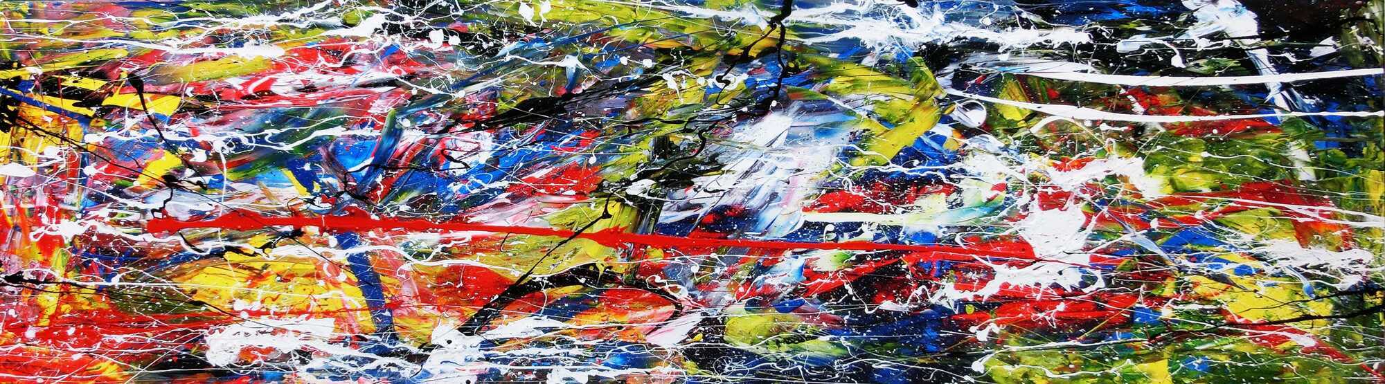 Abstraktes Acrylbild bunt modern
