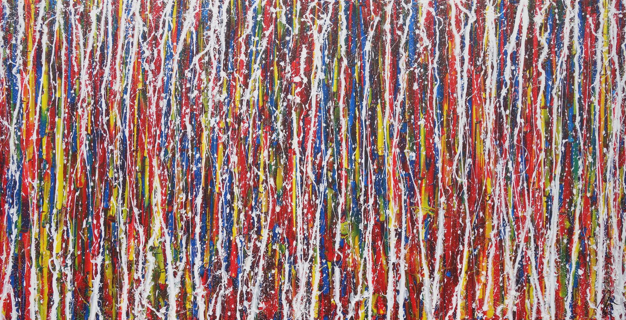 Abstraktes Gemälde modernes Acrylbild bunt Action Painting Modern Art