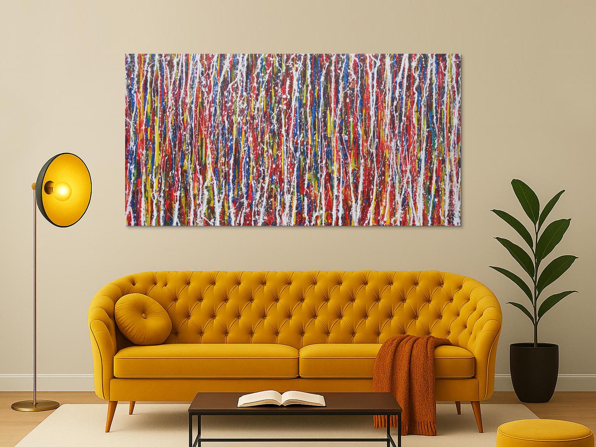 Abstraktes Gemälde modernes Acrylbild bunt Action Painting Modern Art