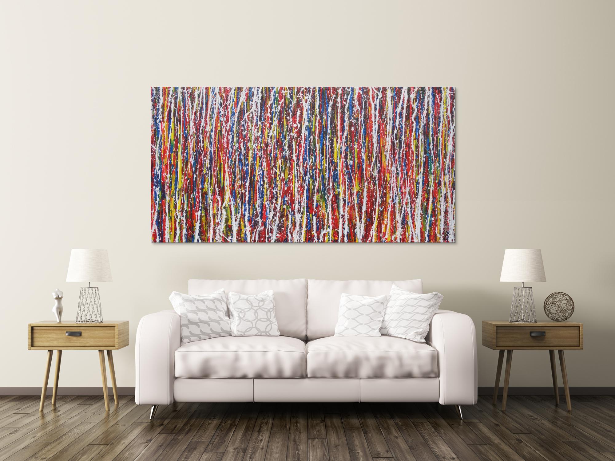 Abstraktes Gemälde modernes Acrylbild bunt Action Painting Modern Art