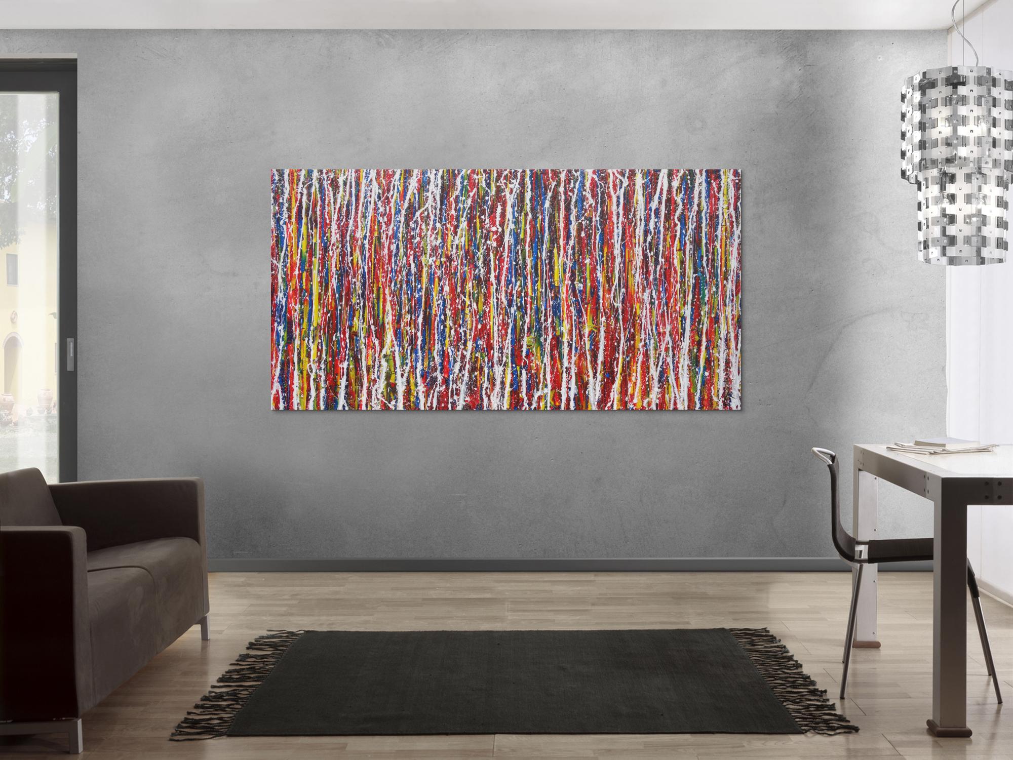 Abstraktes Gemälde modernes Acrylbild bunt Action Painting Modern Art