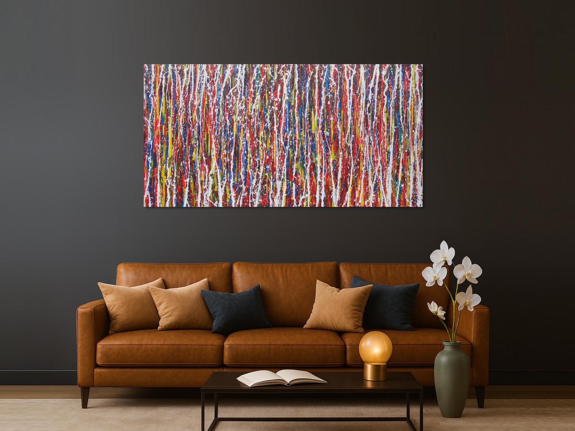 Abstraktes Gemälde modernes Acrylbild bunt Action Painting Modern Art