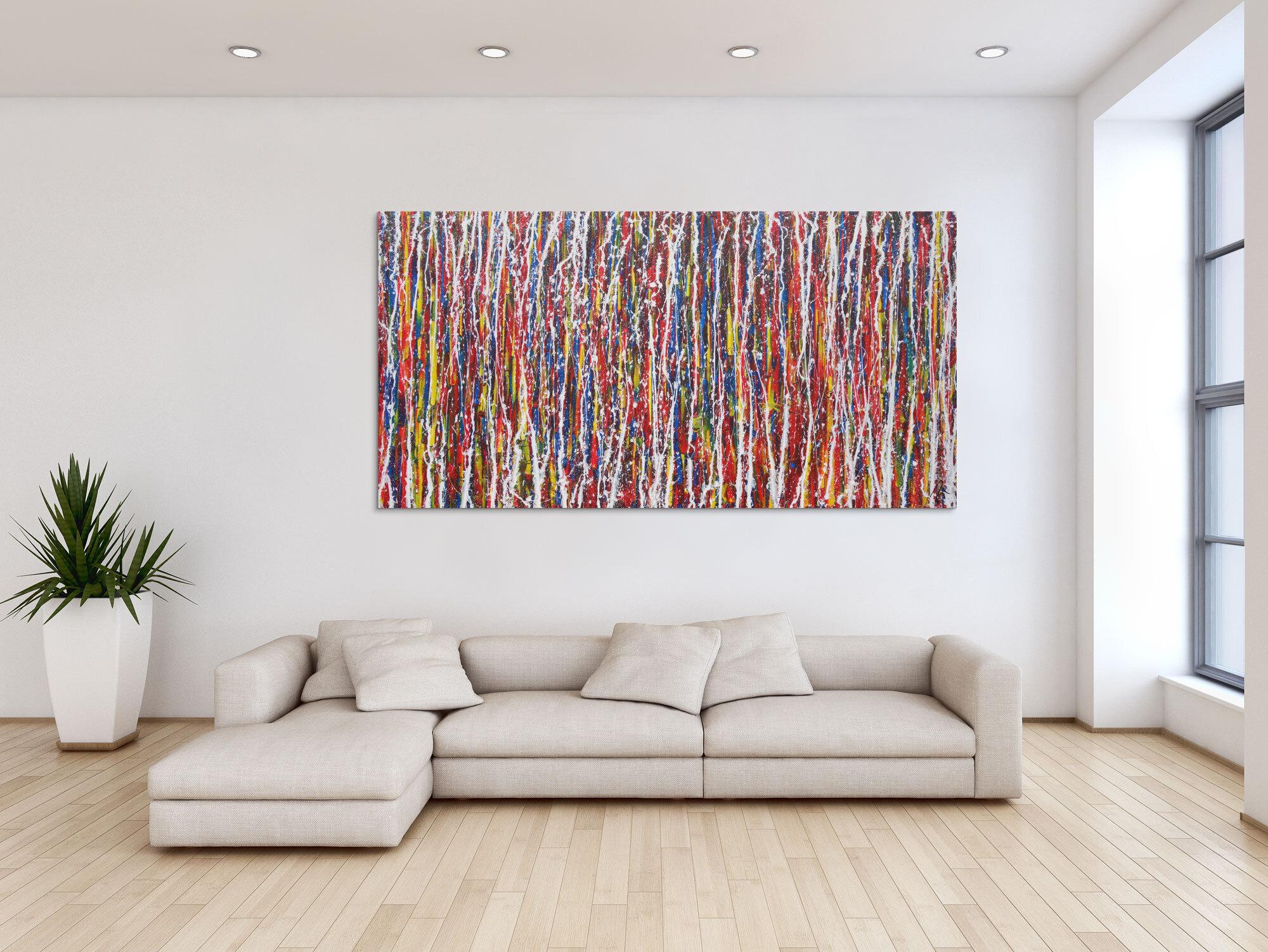 Abstraktes Gemälde modernes Acrylbild bunt Action Painting Modern Art