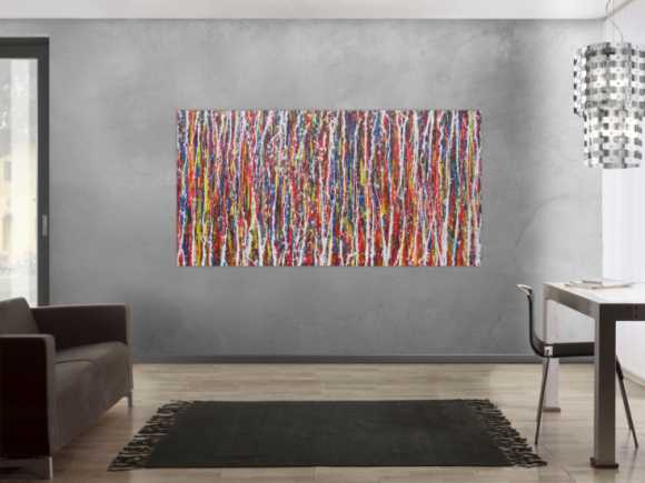 Abstraktes Gemälde modernes Acrylbild bunt Action Painting Modern Art