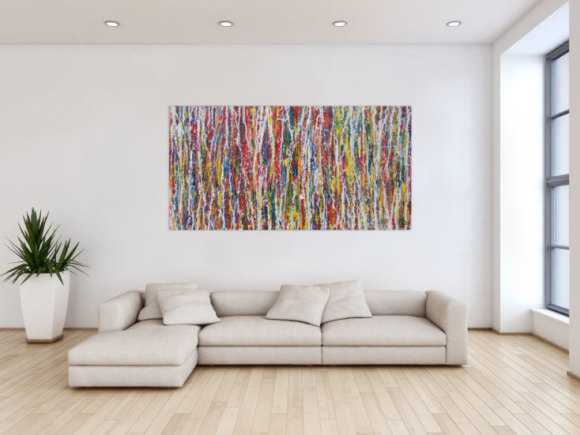 Modernes Acrylbild abstrakt Action Painting zeitgenössisch expressionistisch